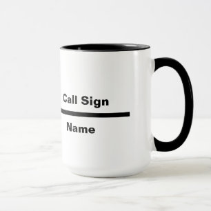 Frequency Line Ham Radio Call Sign & Name Mug