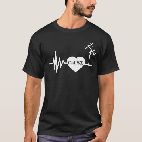 Frequency Line Love Ham Radio T_shirt Black