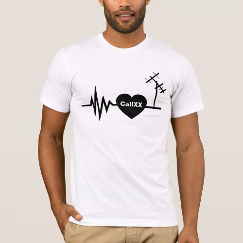 Frequency Line Love Ham Radio T_shirt White