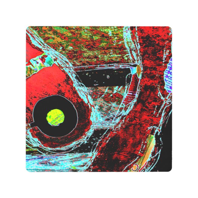 Frequency Serpent – Digital Abstract Energy Puzzle Metal Print (Front)