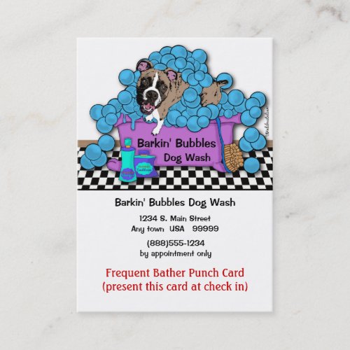 Frequent Bather Punch Card For Grooming Shop Business Card Template