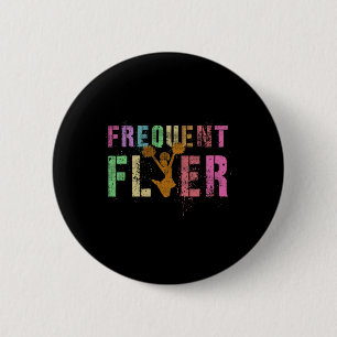 Frequent Flyer Club Cheerleading Team Cheerleader Button