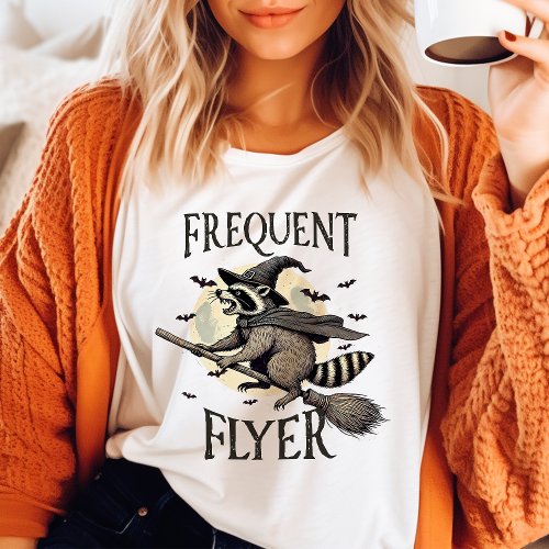 Frequent Flyer Vintage Raccoon Halloween T_Shirt