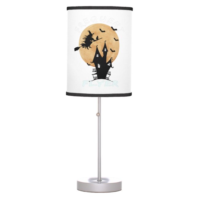 Frequent Flyer Witch Halloween T-Shirt Perfect Table Lamp (Front)
