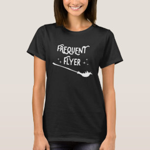 Frequent Flyer Witches Broom Halloween  Costume T-Shirt