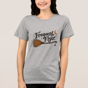 Frequent Flyer - Witchy Halloween Tri-Blend Shirt