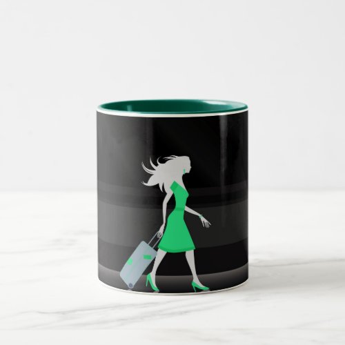 FREQUENT FLYER YOUNG LADY Two_Tone COFFEE MUG