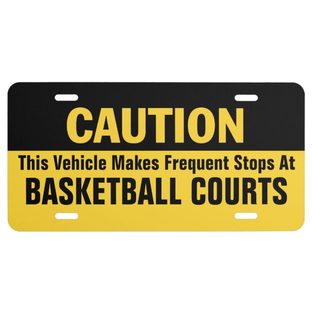 Frequent Stops at Basketball Courts License Plate (Front)
