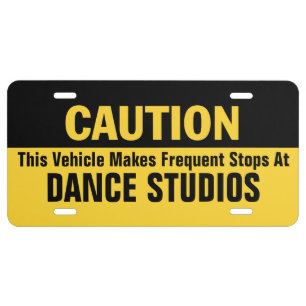 Frequent Stops at Dance Studio License Plate