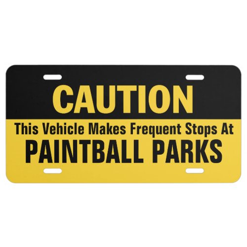 Frequent Stops at Paintball Parks License Plate