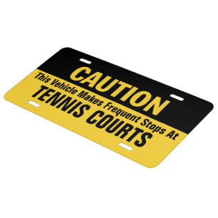 Frequent Stops at Tennis Courts License Plate