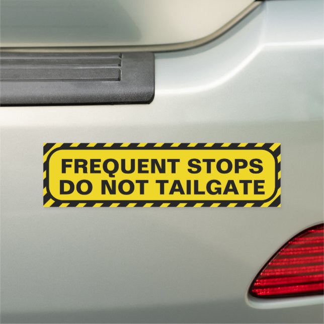 Frequent Stops Caution Yellow Car Magnet (In Situ)