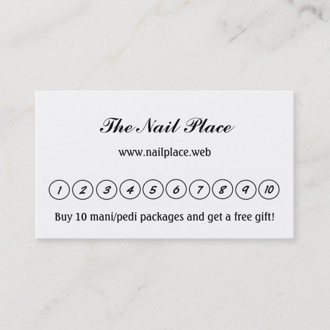 "Frequent Visitor" (10 Circles) Loyalty Cards (Front)