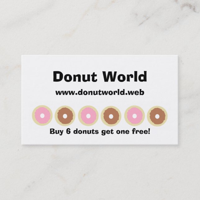 "Frequent Visitor" (6 Donuts) Loyalty Cards (Front)