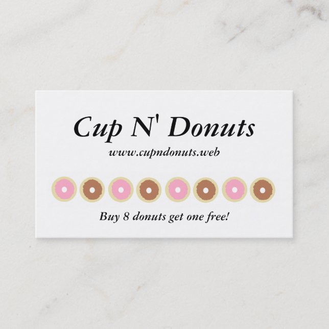 "Frequent Visitor" (8 Donuts) Loyalty Cards (Front)