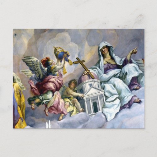fresco baroque church postcard