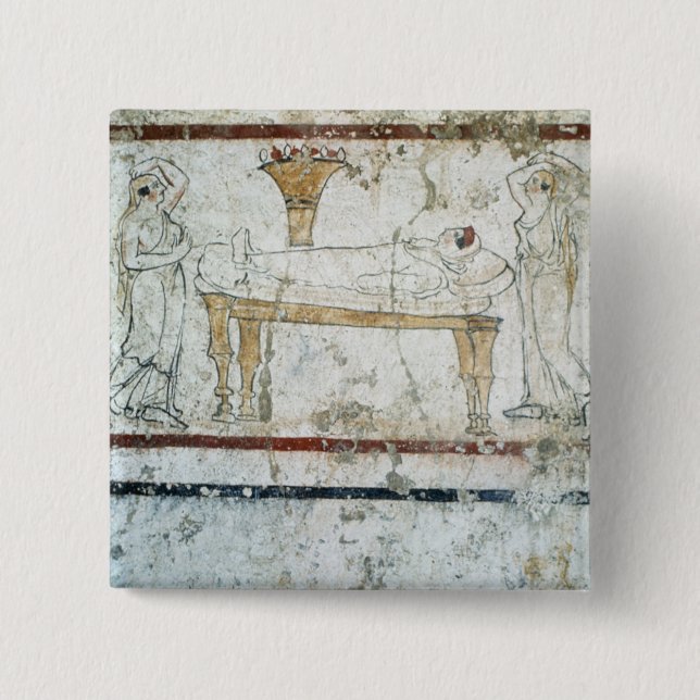 Fresco from the Tomb of Gaudio, c.480 BC Button (Front)