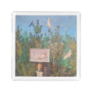 Fresco of a Garden Scene, Pompeii Acrylic Tray