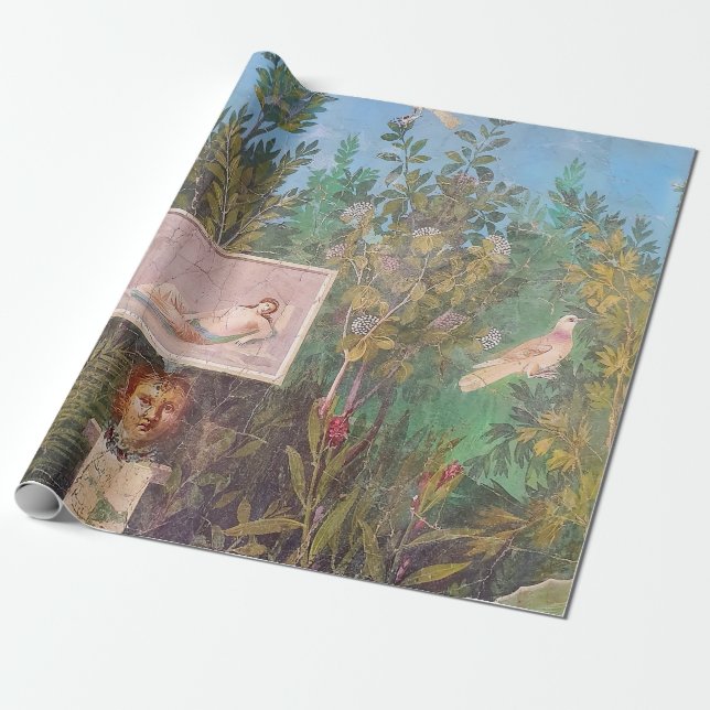 Fresco of a Garden Scene, Pompeii Wrapping Paper (Unrolled)