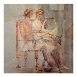 Fresco of a Music Lesson, Pompeii Photo Print
