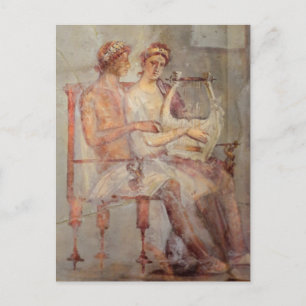 Fresco of a Music Lesson, Pompeii Postcard
