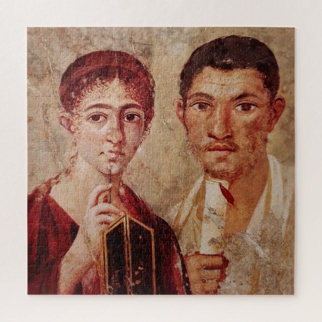 Fresco of Baker Terrentius Neo and his Wife Jigsaw Puzzle (Vertical)