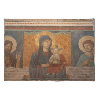 Fresco Of Madonna And Child Cloth Placemat