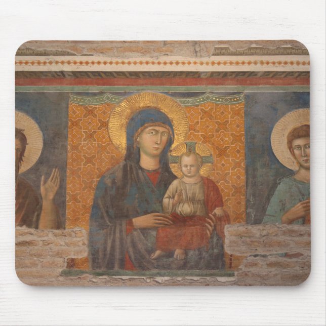 Fresco Of Madonna And Child Mouse Pad (Front)
