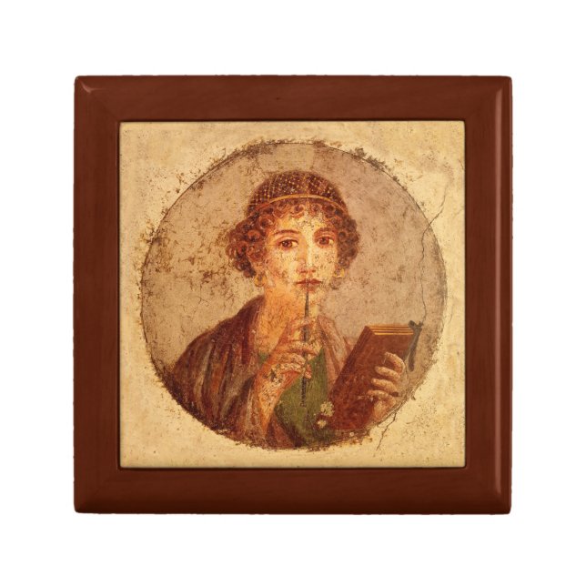 Fresco of Sappho in Pompeii Gift Box (Front)