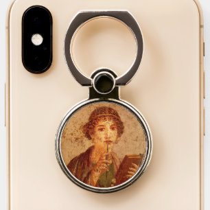 Fresco of Sappho in Pompeii     Phone Ring Stand