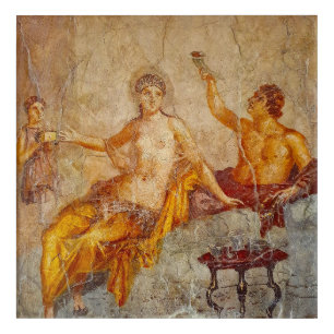 Fresco Private Drinking Scene in Pompeii Acrylic P Print