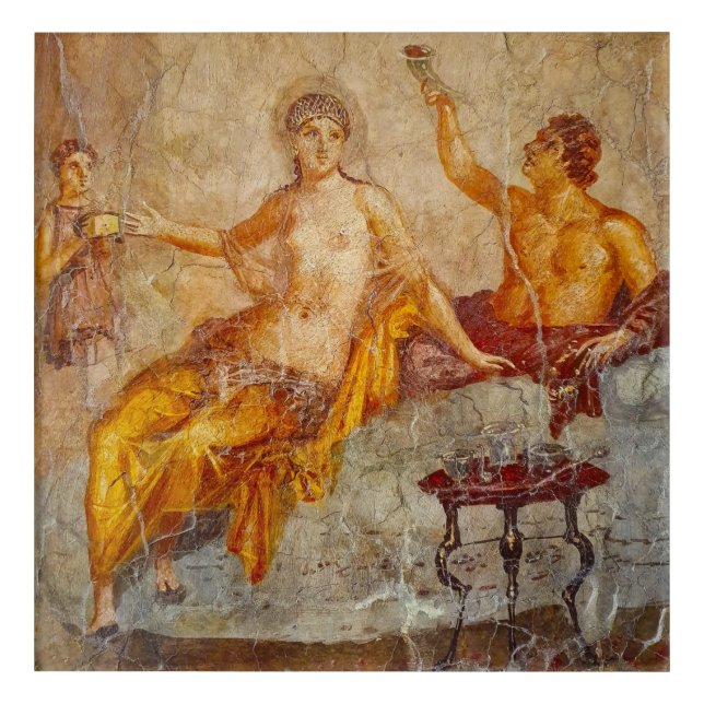 Fresco Private Drinking Scene in Pompeii Acrylic Print (Front)