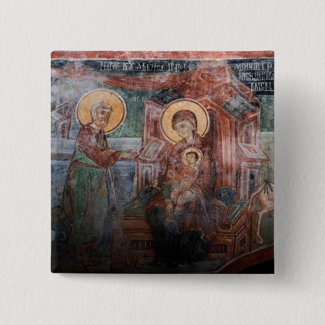 Frescoes from the 14th Century Serbian Church, 2 Pinback Button (Front)