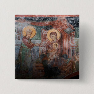 Frescoes from the 14th Century Serbian Church, 2 Pinback Button