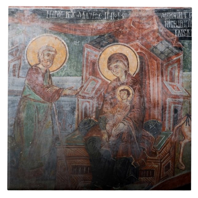 Frescoes from the 14th Century Serbian Church, 2 Tile (Front)