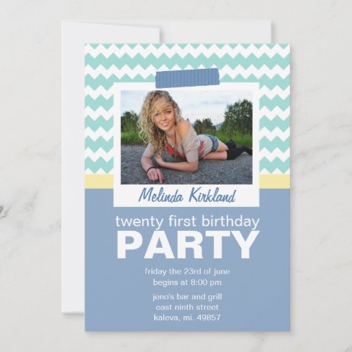 Fresh 21st Birthday Party Invitations