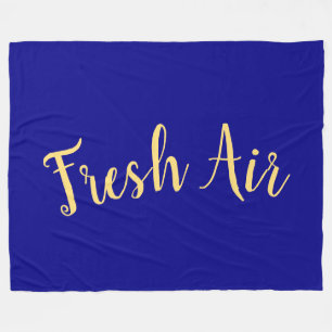 FRESH AIR Elegant Deep Royal Blue Background Fleece Blanket