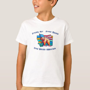  Fresh Air Free Skies God Bless America Montana T-Shirt
