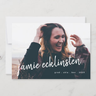 Fresh and Bold Script Grad Names  Two Photo Announcement