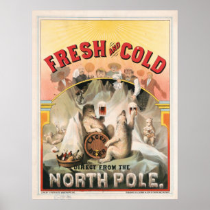 Fresh and Cold – Beer Direct from the North Pole Poster