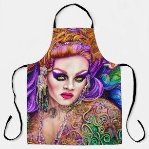 Fresh and Colorful Drag Queen Artwork Design Apron
