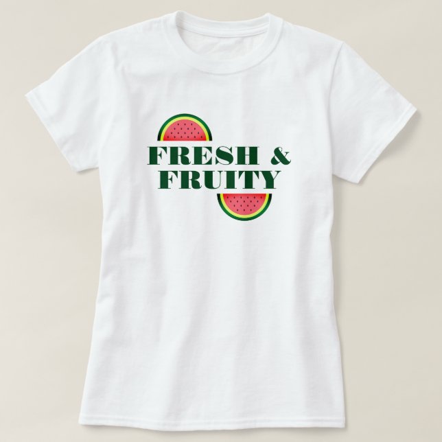 Fresh and fruity watermelon slice cute summer T-Shirt (Design Front)