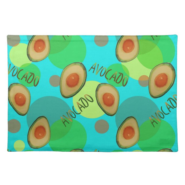 Fresh and fun avocado pattern cloth placemat (Front)