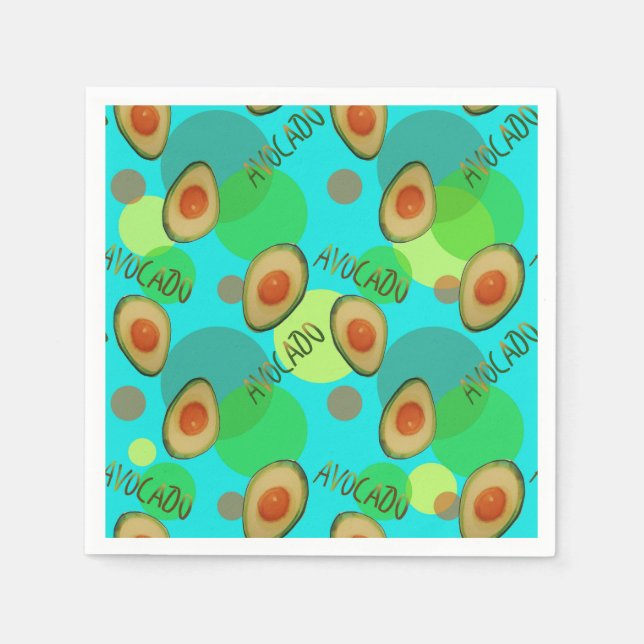 Fresh and fun avocado pattern napkins (Front)