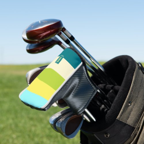 Fresh and Happy Colorful Stripes Monogram Golf Head Cover