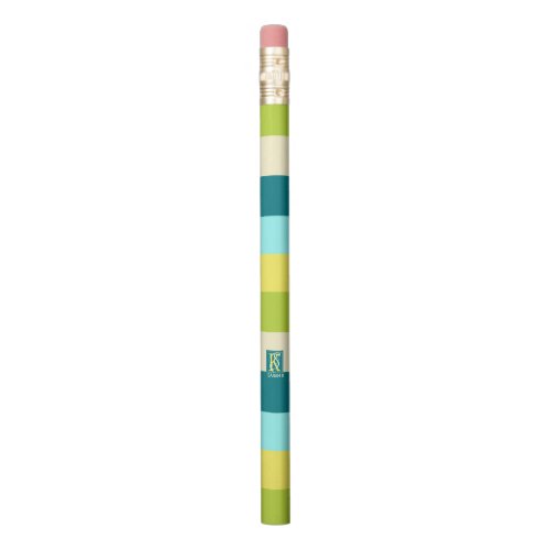 Fresh and Happy Colorful Stripes Monogram Pencil