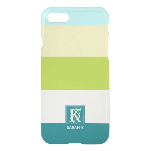 Fresh and Happy Colorful Stripes Monogram iPhone SE87 Case