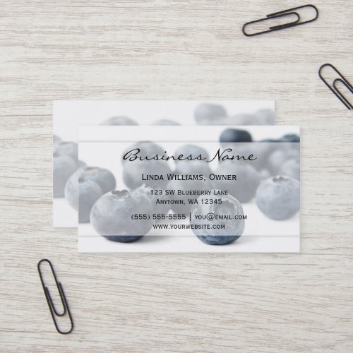 Fresh and Modern Blueberries Business Card Templates