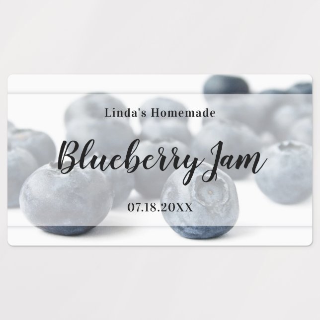 Fresh and Modern Blueberry Jam Jar Labels (Design 1)