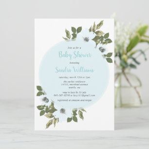 Fresh Anemone baby shower invitation_Blue Invitation